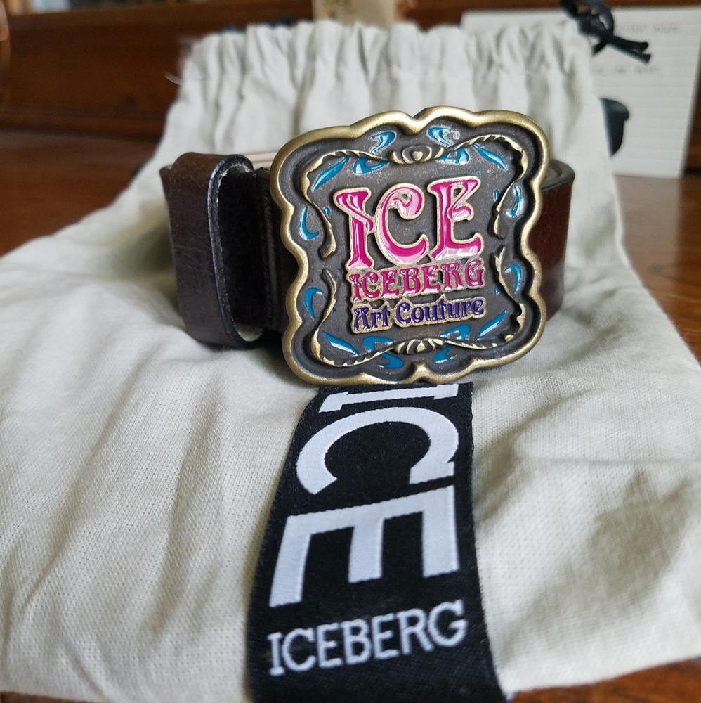 Iceberg brown leather belt